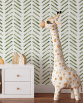 Green Herringbone Wallpaper